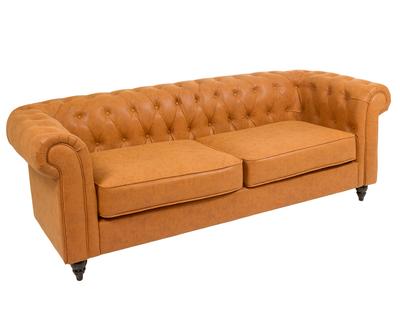 Sofá tapizado en polipiel Chester - marrón