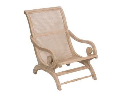 Sillón en madera de roble y ratán Colonial - natural
