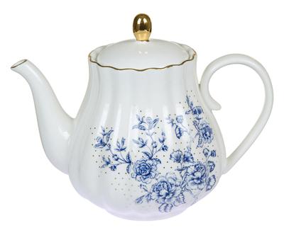 Tetera de porcelana Royal, azul y blanco - 90 cl