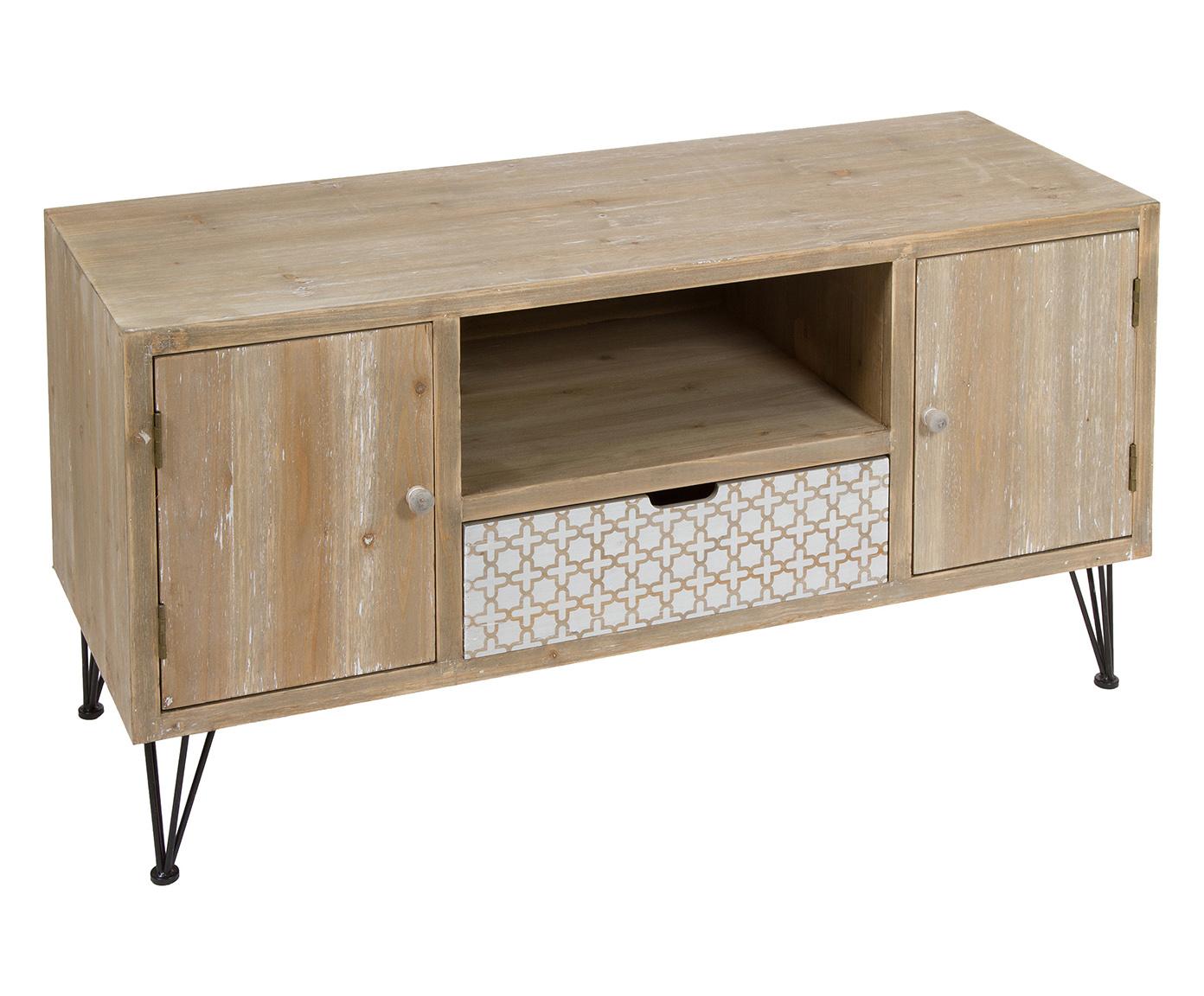 Mobiletto a 2 ante e 1 cassetto in mdf neroargento 45x66x34 cm